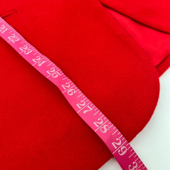 Vtg Sag Harbor Wool Blazer Womens 8 Red One Button Boxy Single Breasted Jacket - Picture 11 of 11